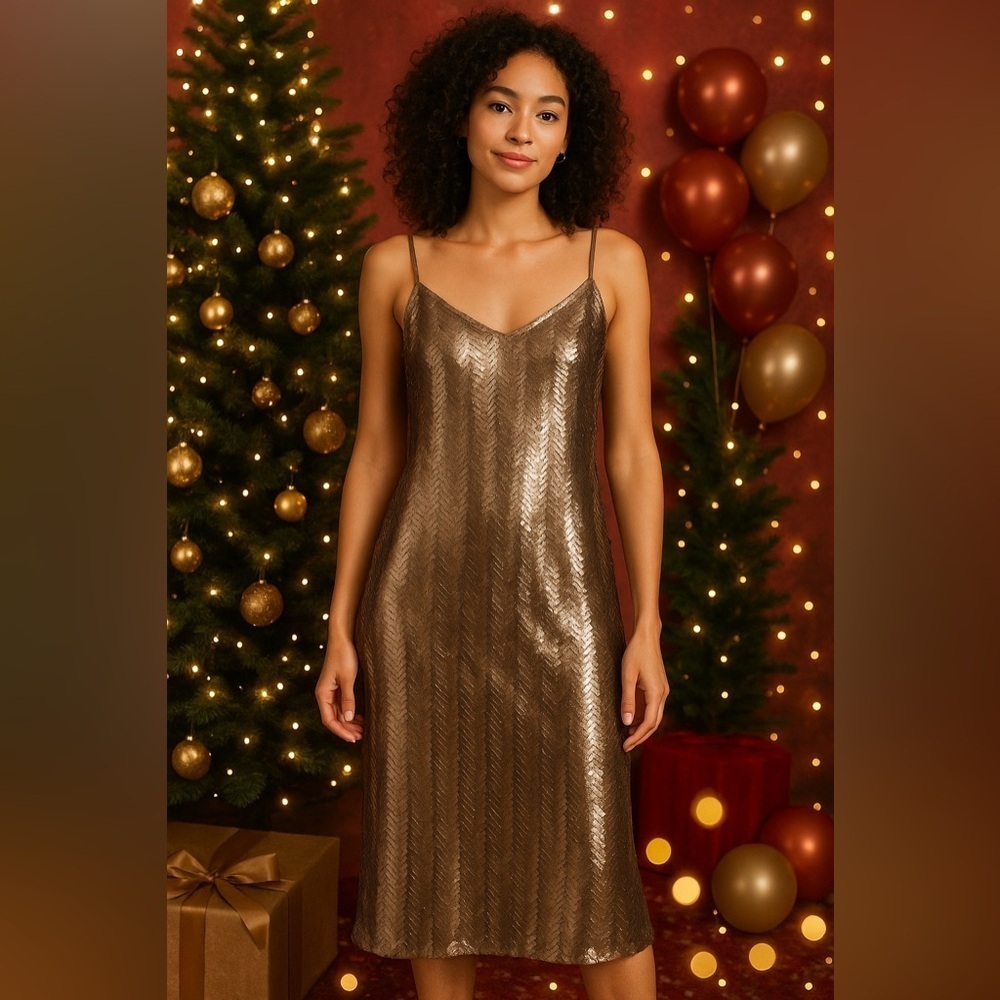 ✨ J.Crew Sequin Herringbone Slip Dress – Women’s Size 6